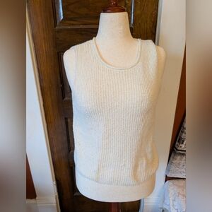 Cream Knit Sleeveless Top